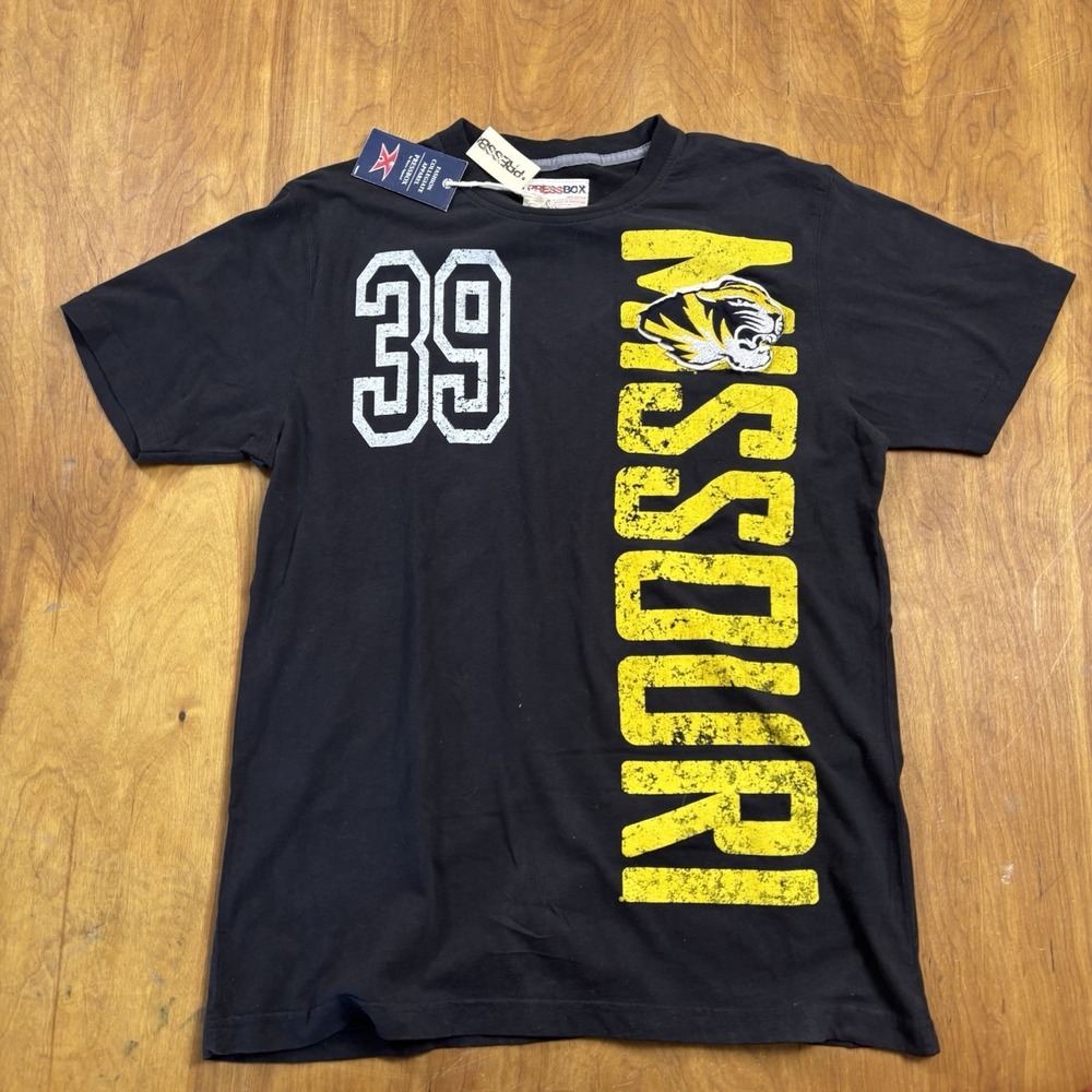Missouri Tigers Pressbox Graphic T Shirt Men's M NWT College Sportswear Y2K‎